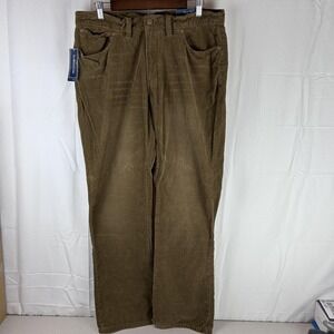 Polo Ralph Lauren Pants Mens 36x32 Brown Corduroy 5 Pocket Straight‎ Classics